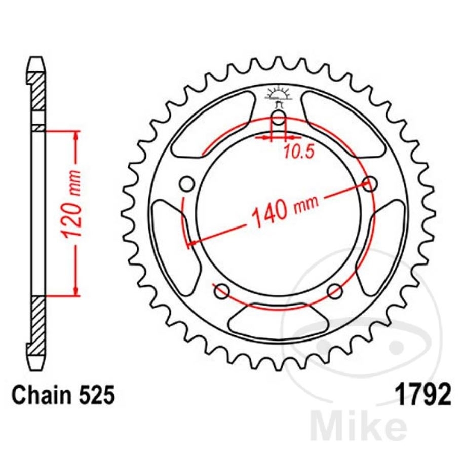 DID 525VX3 X-Ringkette Kettensatz verstärkt für Suzuki V-Strom DL650, 15-47-116