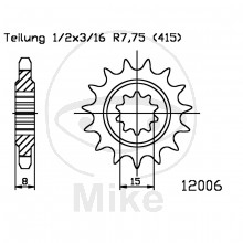 ESJOT Ritzel 11 Zähne Teilung 415  / 50-12006-11