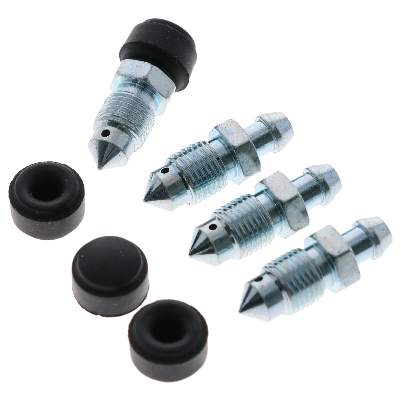 4x Quick Brake 0039-4 Bremssattel Entlüfterschraube Entlüftungsventil M10x1x30 mm mit Kappen