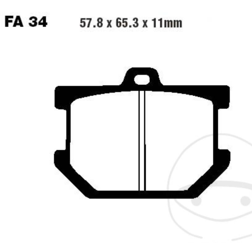 EBC Bremsbeläge FA034V für Yamaha XS 250 360 400 500 650 750 850 1100