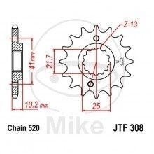 JT Ritzel 13 Zähne Teilung 520  / 308.13 JT Sprockets