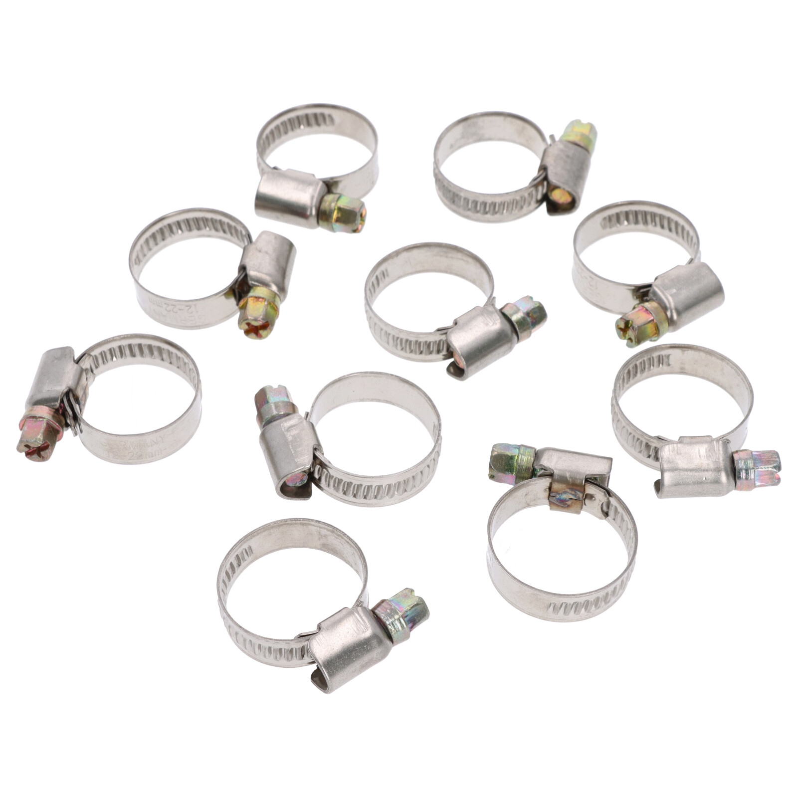 10x Schlauchklemme Spannbereich 12-20mm 9mm Rohrschelle Binder Schlauch W2 DIN3017