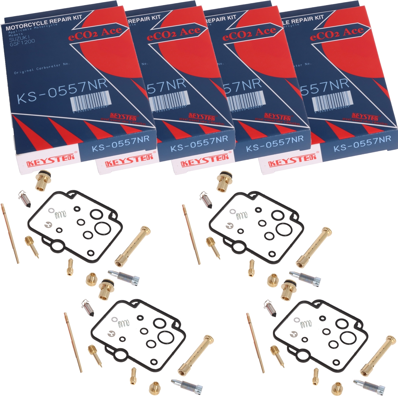 4x Keyster KS-0557NR Vergaser Reparatursatz für Suzuki GSF1200 Bandit 1996 - 2000 GV75A
