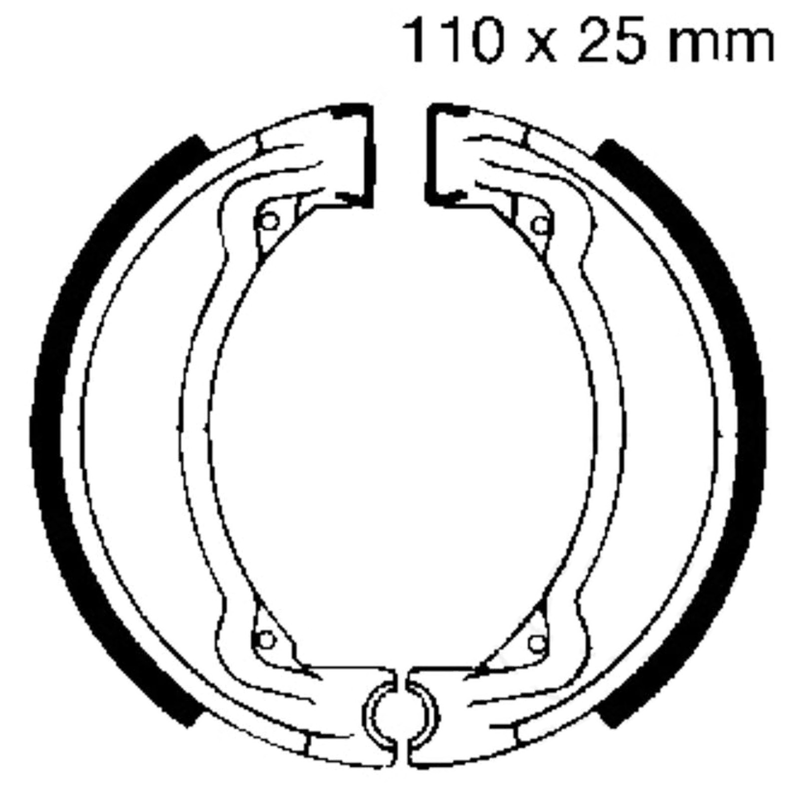 EBC Y504 Bremsbacken für Yamaha DT 50 1980-85 80 FS80 1981-84 FS1 50 DX 1977-80 CPI Popcorn 25 50 45
