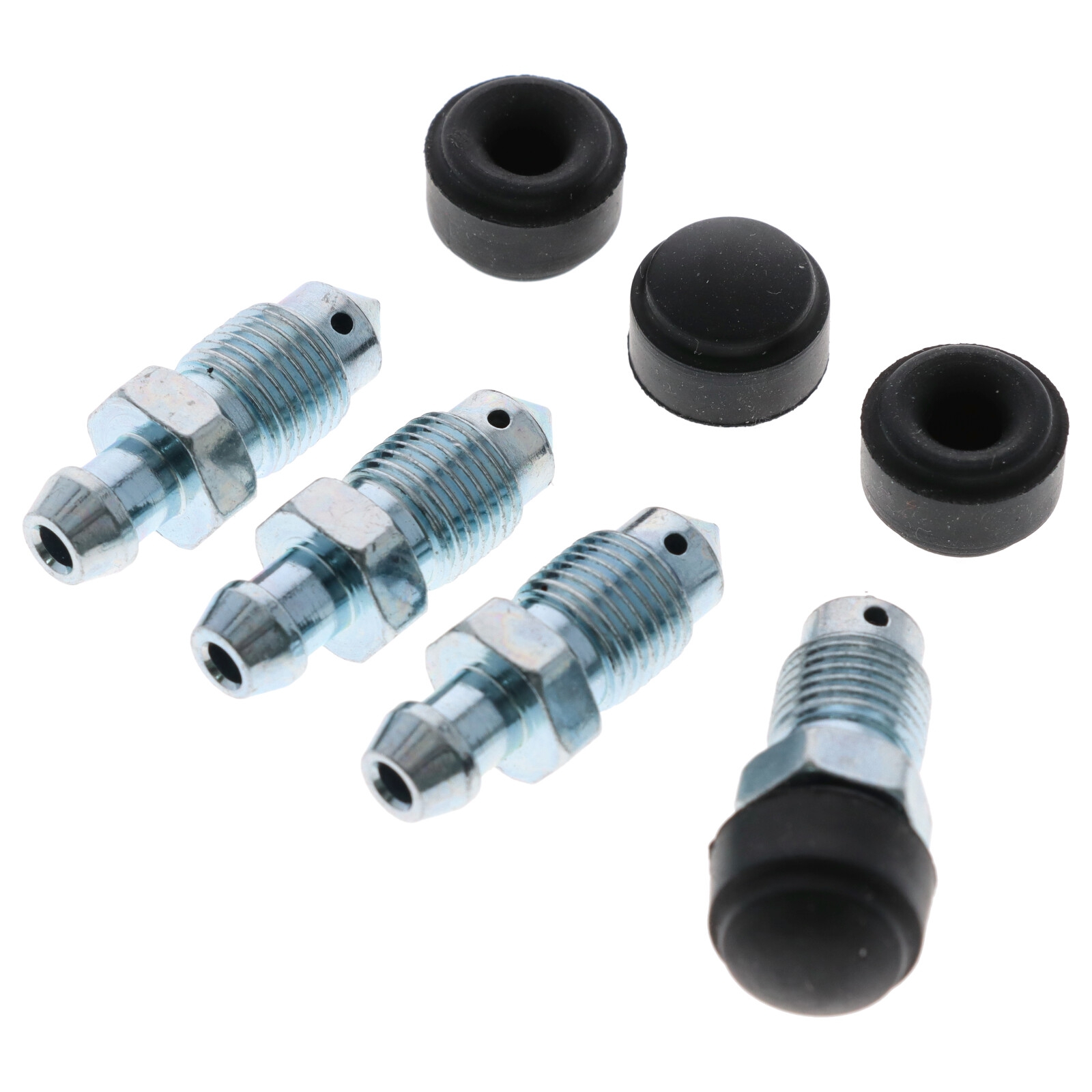 4x Quick Brake 0039-4 Bremssattel Entlüfterschraube Entlüftungsventil M10x1x30 mm mit Kappen