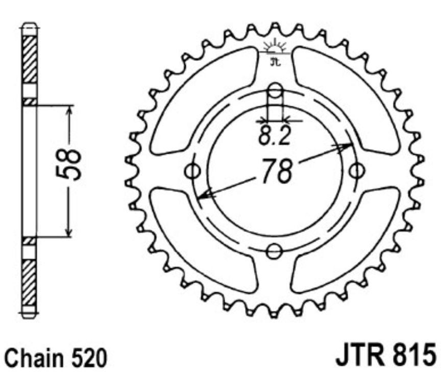 JT Kettenrad 35 Zähne Teilung 520 / JTR815.35