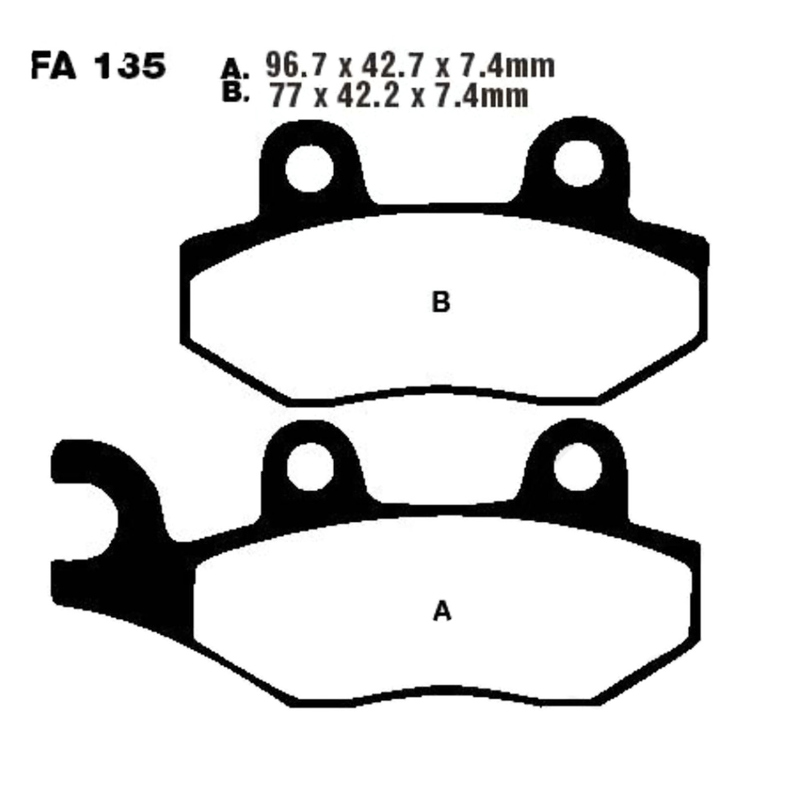 EBC FA135TT Bremsbeläge für Kawasaki Suzuki KX KLF KVF KAF KLX RM DR CFMOTO Husqvarna Yamaha