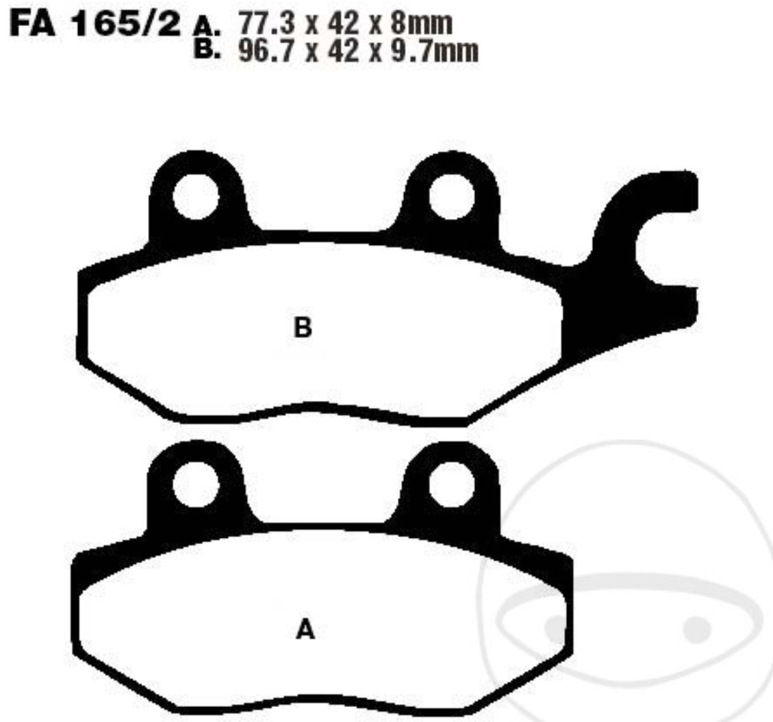 EBC Bremsbeläge FA165/2TT für Suzuki Yamaha Bombardier Daelim DR XTZ ATV Rally