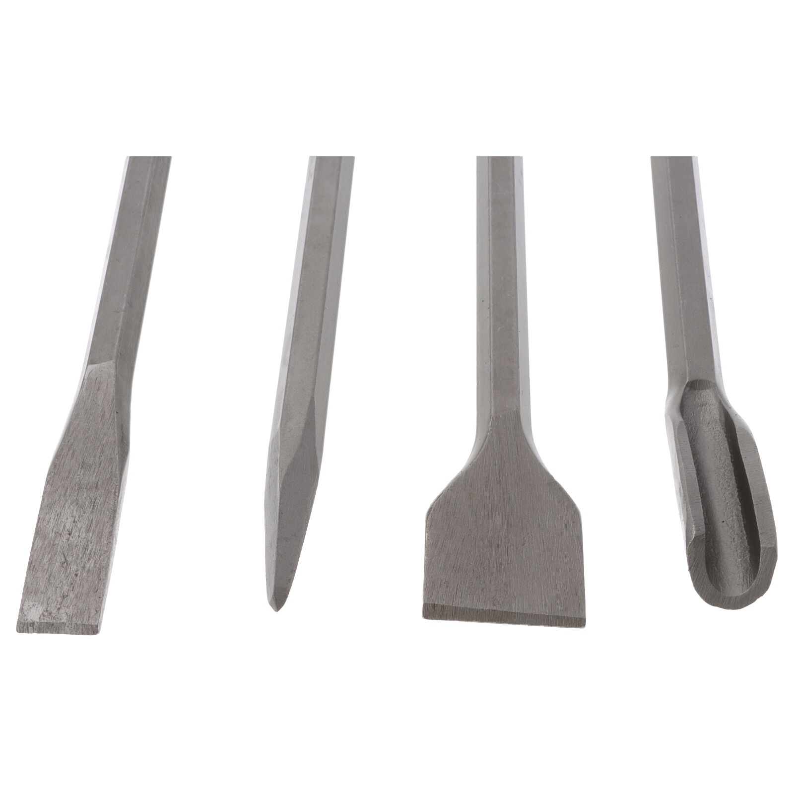 4-teiliges SDS-Plus Meißelset 250 mm Spitzmeißel Breitmeißel Hohlmeißel Flachmeißel
