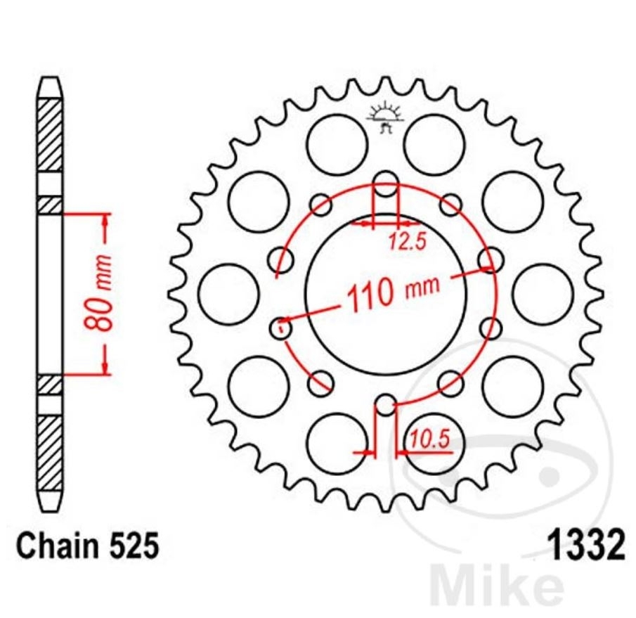 DID 525VX3 X-Ringkette Kettensatz für Honda CB750 F2 Seven Fifty 15-40-112