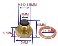 Magnetische Ölablassschraube M14x1.50 7239320 für verschiedene Motorradhersteller