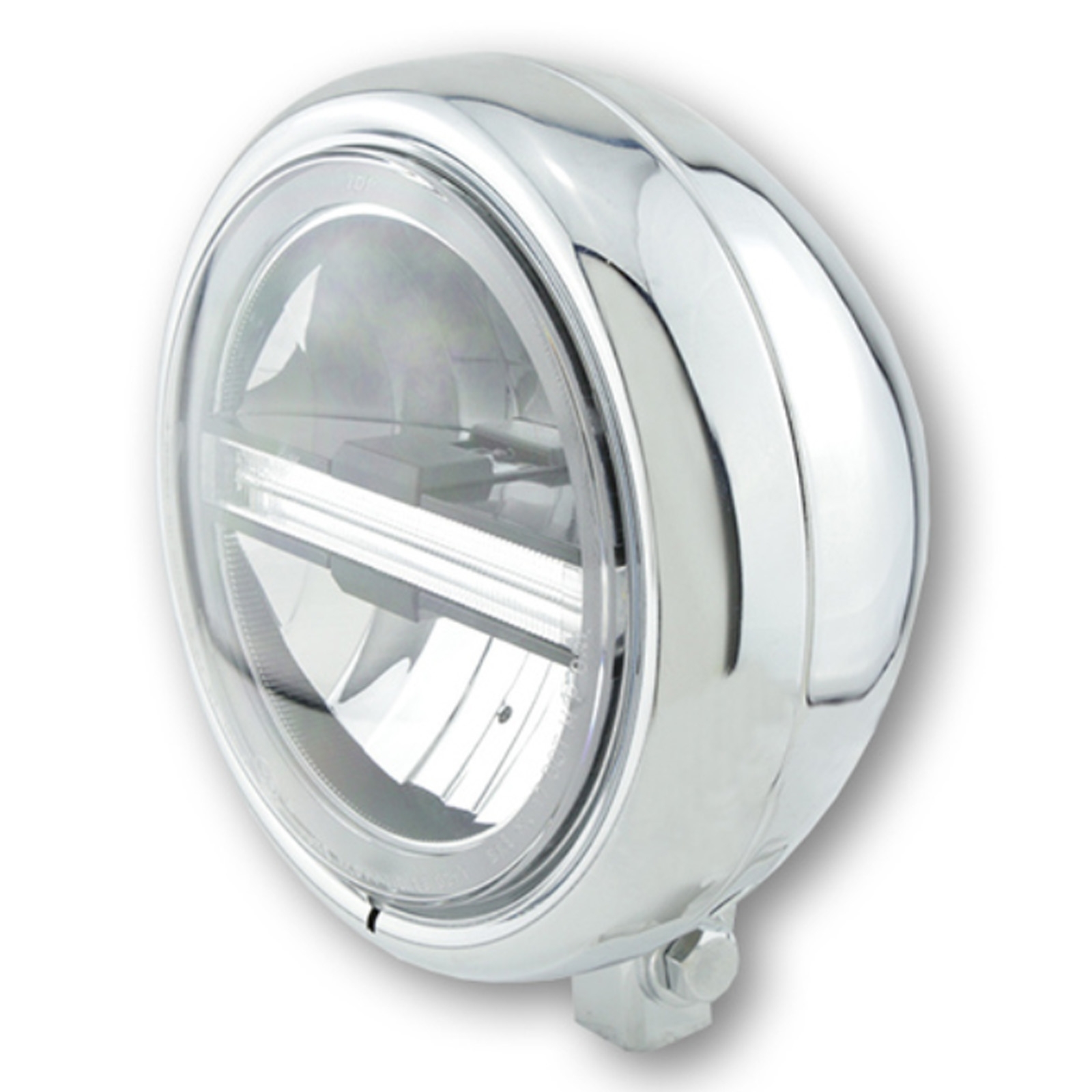 HIGHSIDER pro Motorrad Scheinwerfer Pecos Typ 6 LED Chrom Mit TFL E-Geprüft 5 3/4 Zoll