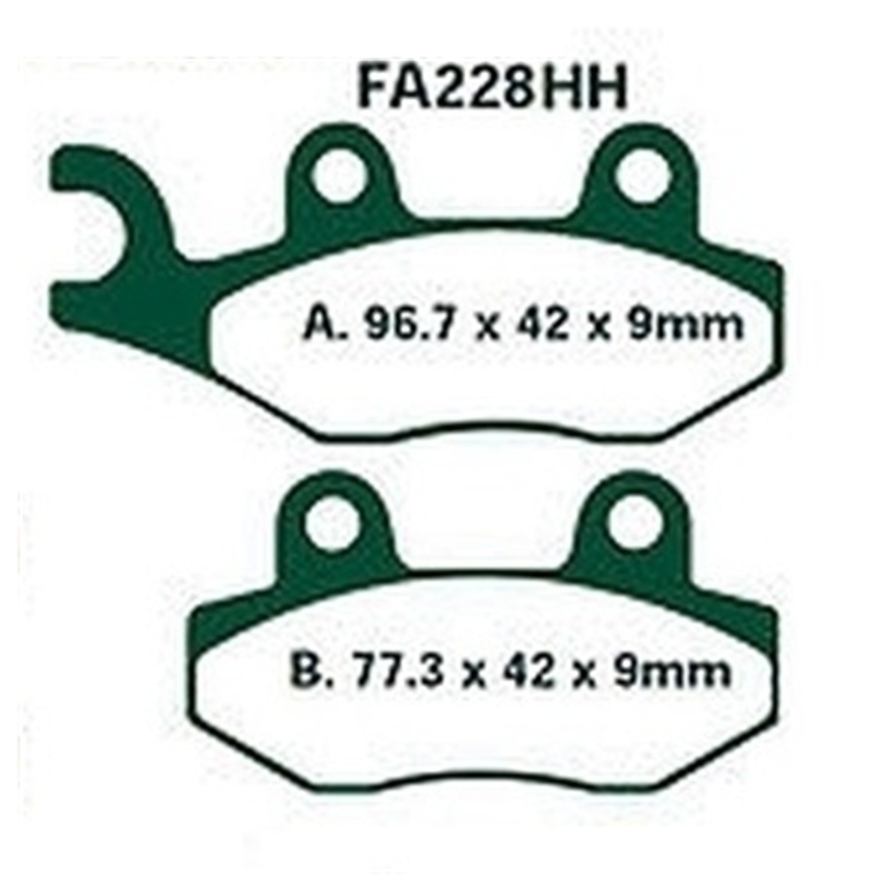 EBC FA228HH Bremsbeläge für Aprilia Benelli Daelim Honda Kawasaki MZ/MUZ Keeway Kymco Peugeot