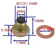 Magnetische Ölablassschraube M12x1.5 7239304 für Motorrad Quad ATV Roller