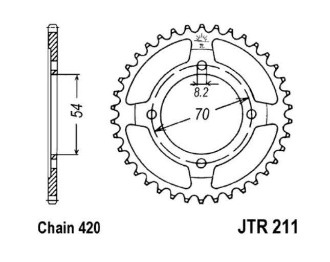 JT Kettenrad 41 Zähne Teilung 420 / JTR211.41 JT Sprockets