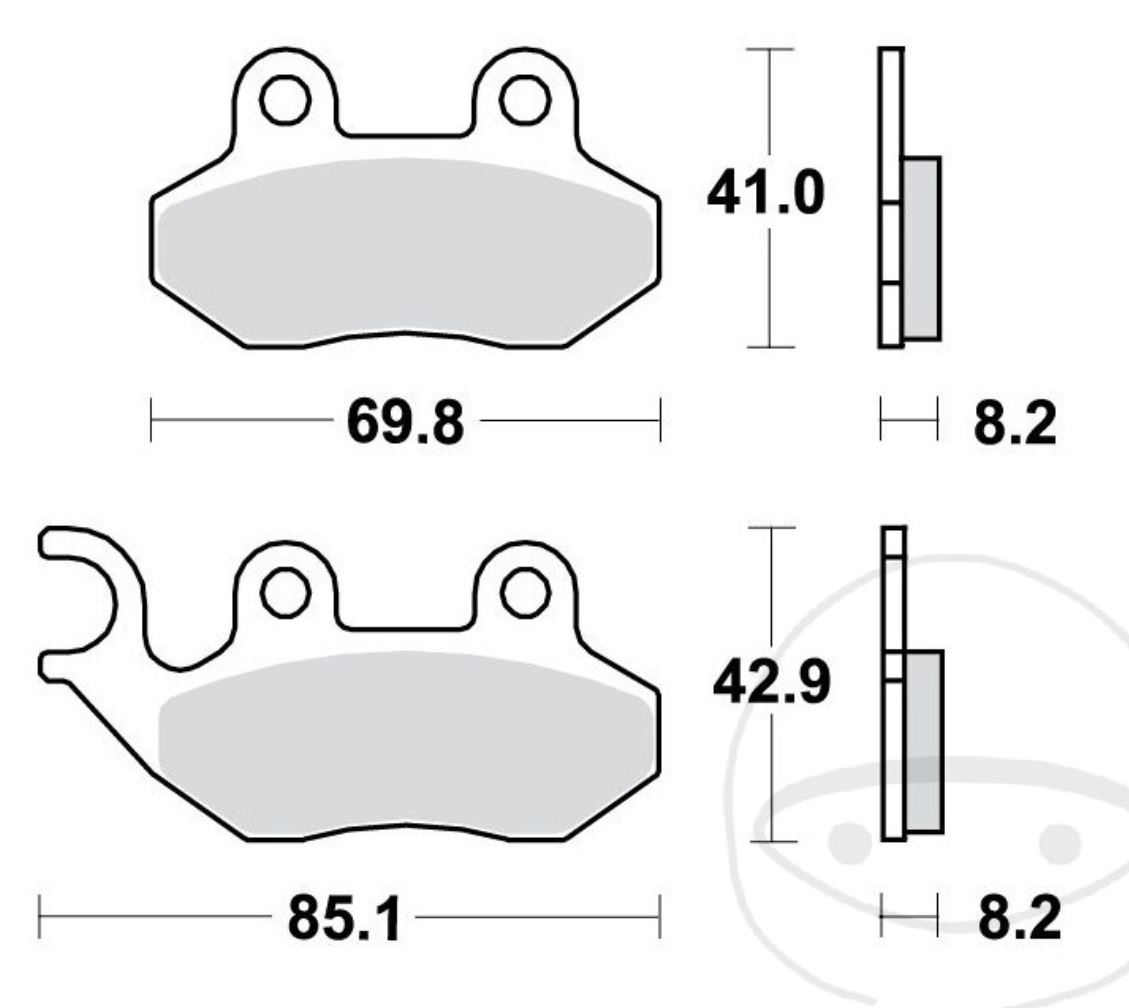 TRW MCB684EC Roller Bremsbeläge für SYM Jet Fiddle Orbit Symply Red Devil Peugeot Tweet PGO TGB