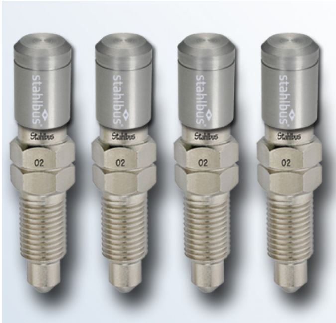 4x stahlbus Entlüfterschraube Entlüftungsventil 3/8 Zoll-24UNFx22 mm + Alukappen Natur