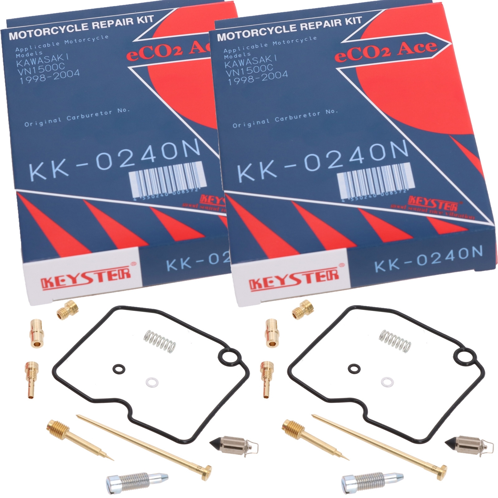2x Keyster KK-0240N Vergaser Reparatursatz für Kawasaki VN 1500 Vulcan Classic Tourer 1998 - 2004