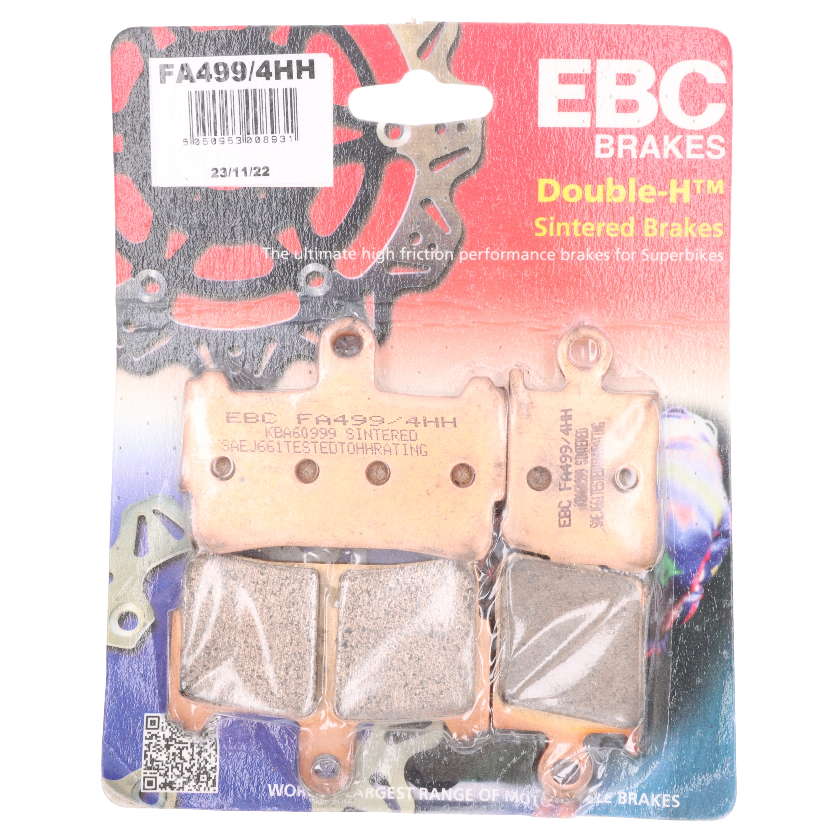 EBC Bremsbeläge FA499/4HH für Honda VFR 1200 F SC63A FR SC63C 2010-2016