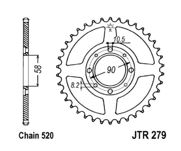 JT Kettenrad 30 Zähne Teilung 520 / JTR279.30 JT Sprockets