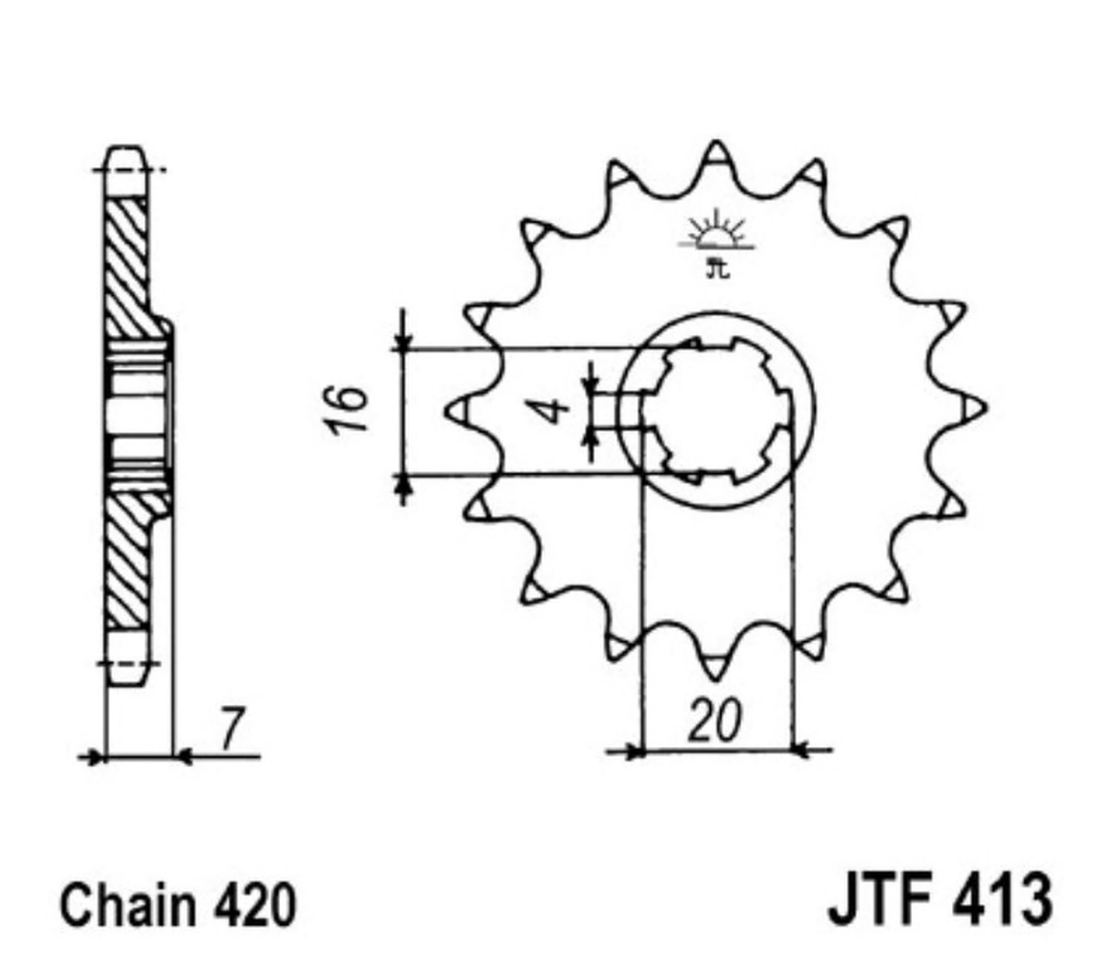 JT Ritzel 13 Zähne Teilung 420  / 413.13 JT Sprockets