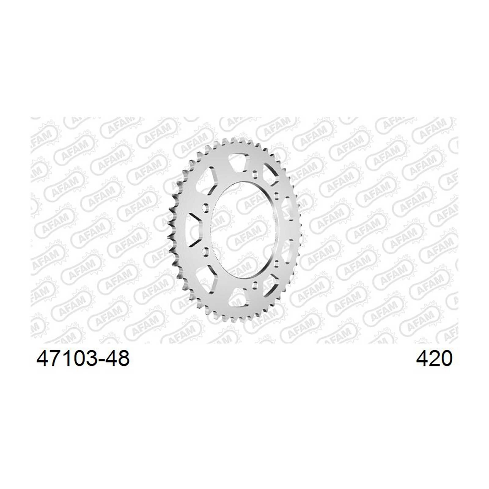 AFAM Kettenrad Teilung 420 48 Zähne Stahl silber