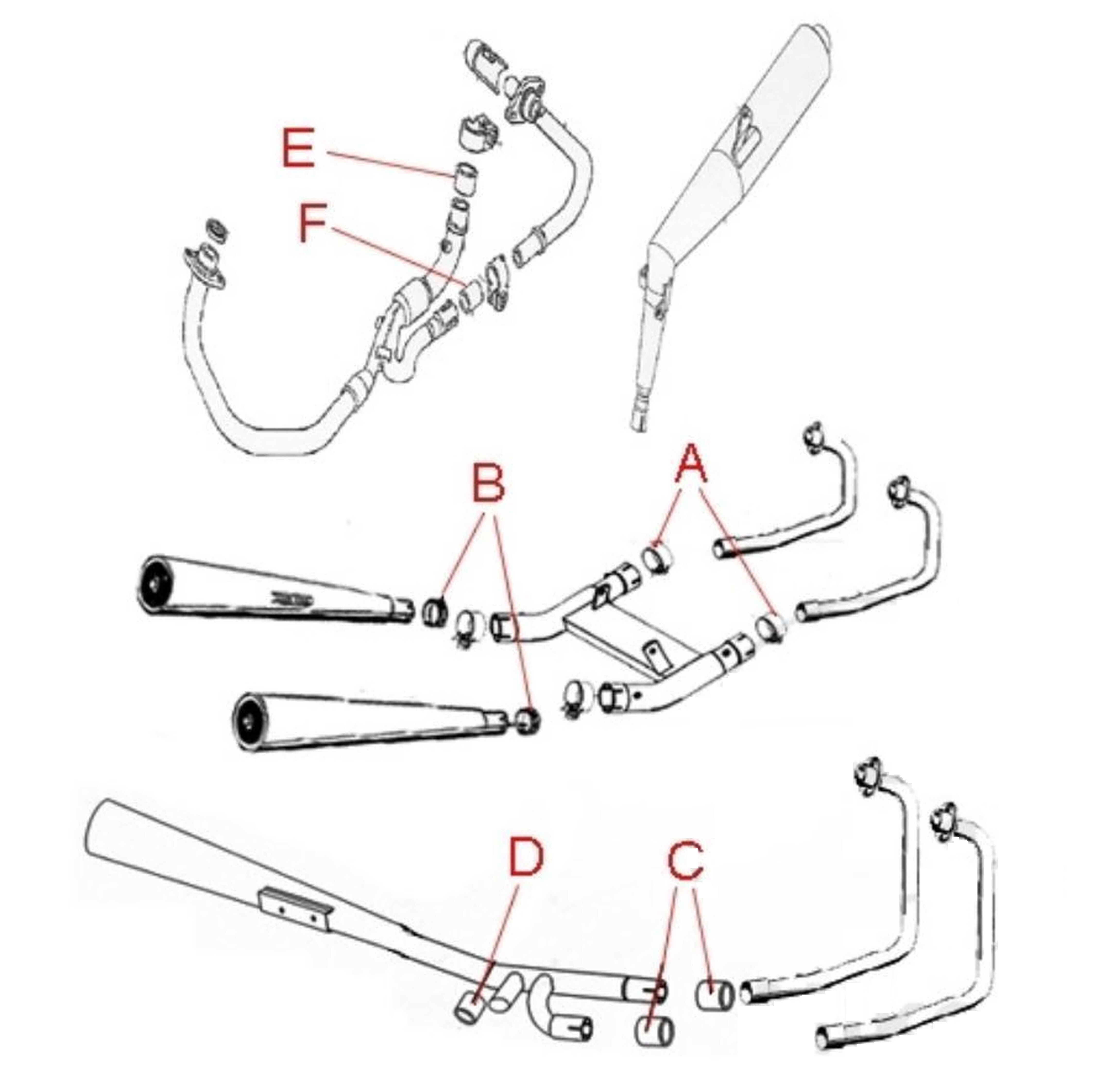 Auspuff Verbindungsdichtung S410210012039 für Honda FT GL XL XR Kawasaki ER-6 KLE 650 43x48x30mm