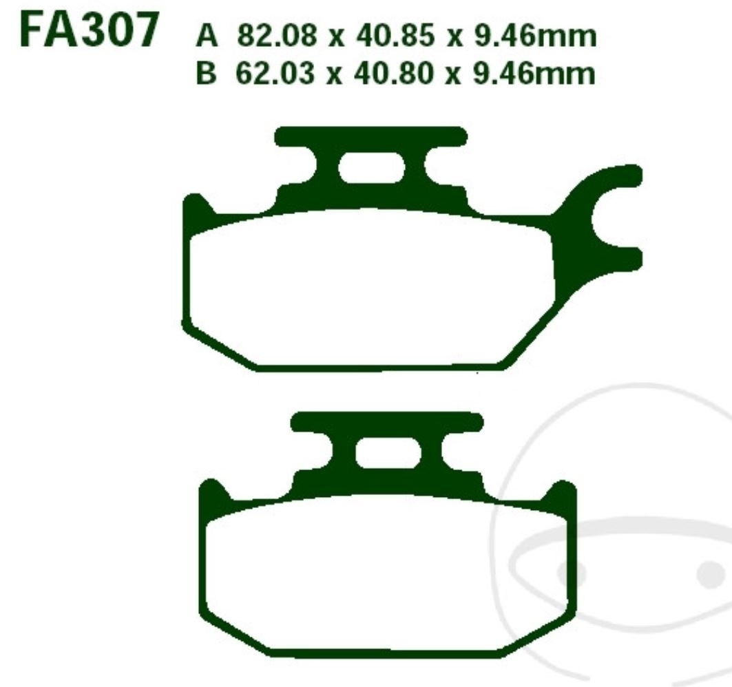 EBC Bremsbeläge FA307TT für Yamaha YFM 400 450 FWA FWAN FW