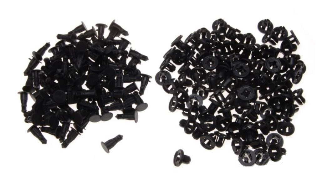 100x Spreiznieten 8mm Spreitznieten Kunststoffnieten für Fenster Windshield Motorrad Roller