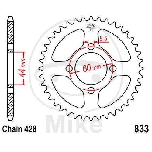 JT Kettenrad 54Z Teilung 428 JTR833.54