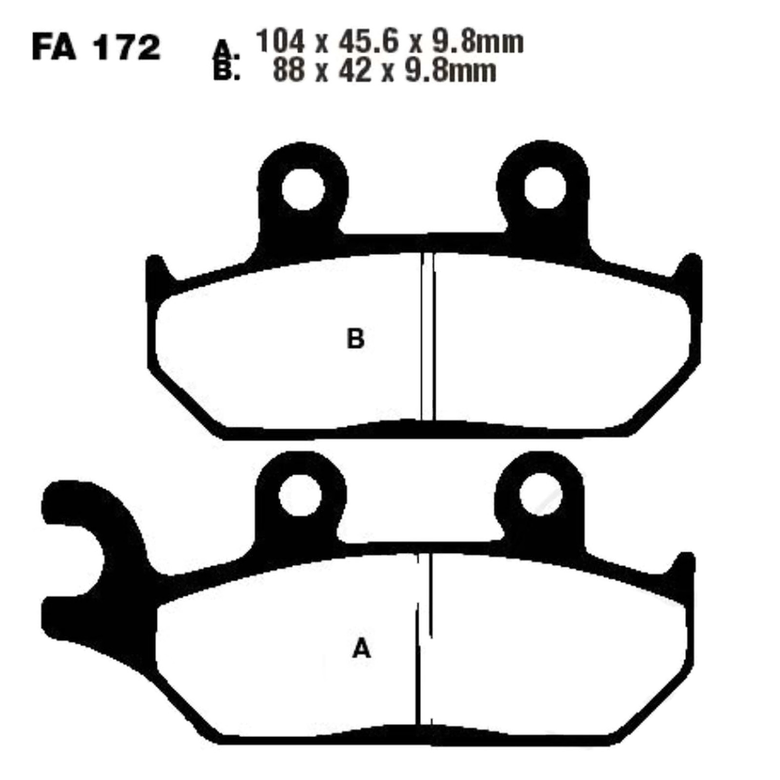 EBC FA172R Bremsbeläge vorne für Yamaha XT 600 EH EN KH KN 1990-2003 XTZ 660 EH H N 1991-1998