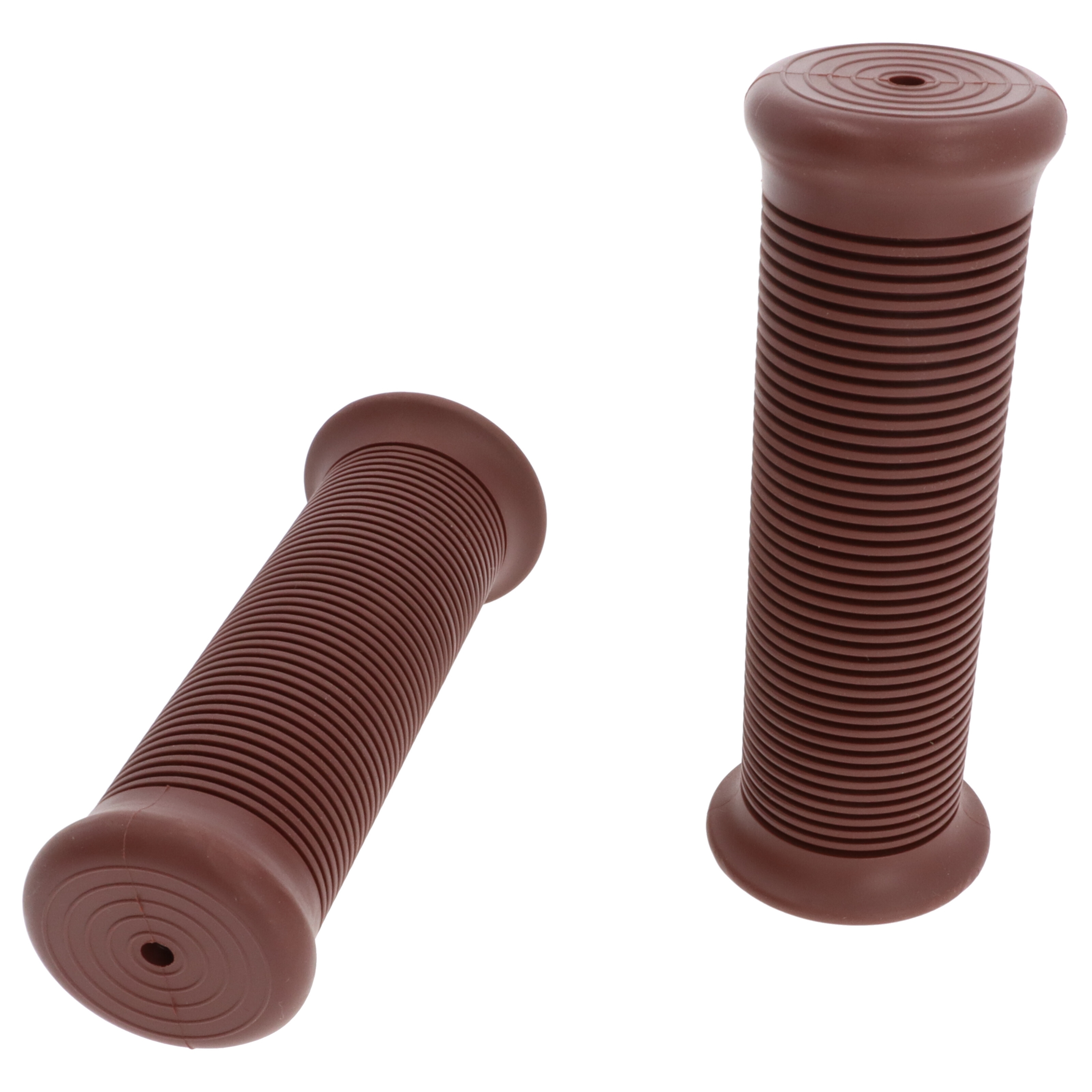 Paar Griffgummis 25mm/28mm geschlossen braun soft im Old-School Design für Motorrrad Roller