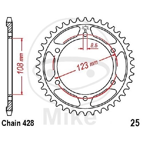 JT Kettenrad 60 Zähne Teilung 428 / JTR25.60 JT Sprockets