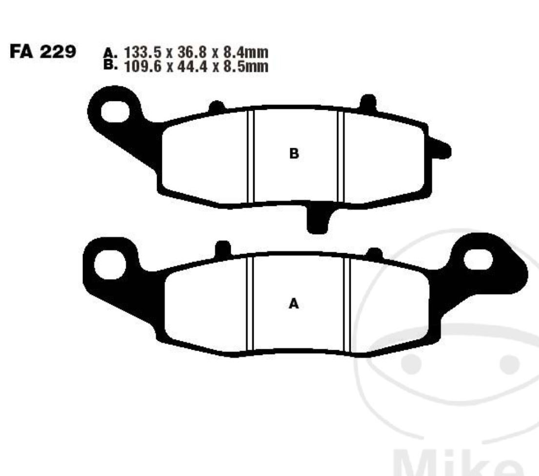 Bremsbeläge EPFA229HH für Kawasaki KLR KLE ZR VN GPZ ZR-7 ER Z KLV ER-6N ER-6F