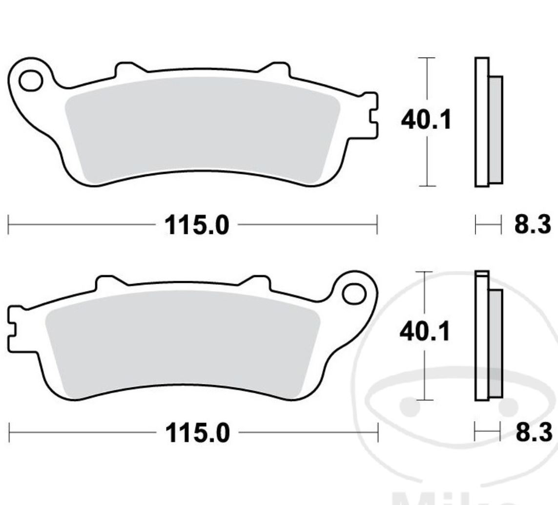 TRW MCB704 Bremsbeläge für Honda CB CBR FJS GL NSS ST VFR XL1000 V Varadero Kawasaki Vulcan