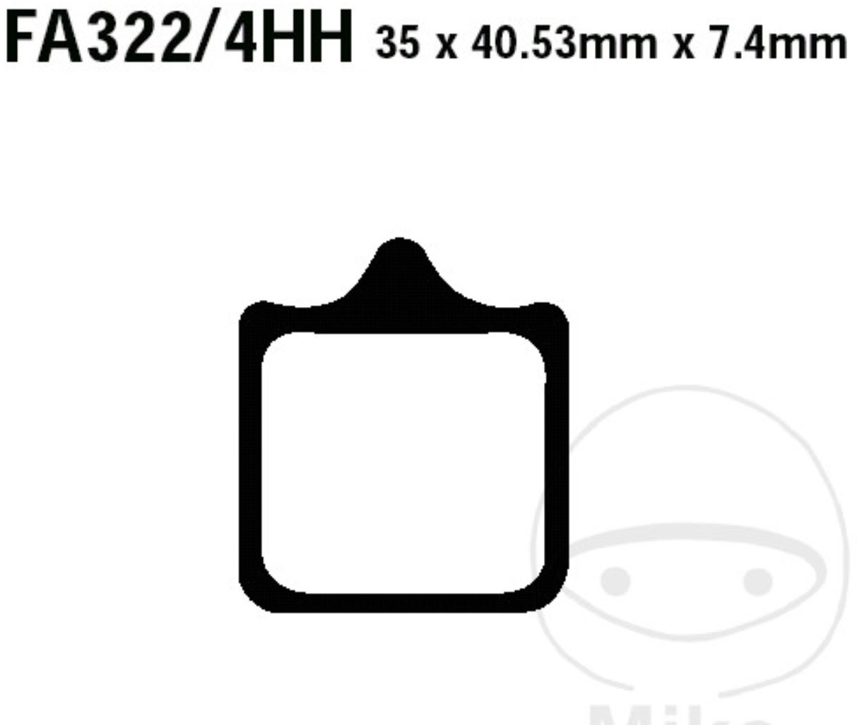 Bremsbeläge EPFA322/4HH für Ducati 748 996 999 Biposto/Monoposto Dark Monster