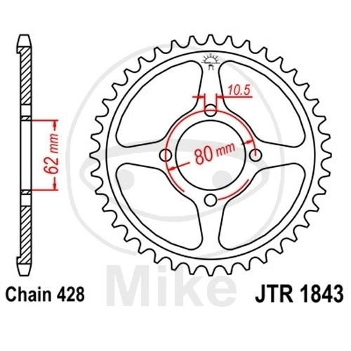 JT Kettenrad 54 Zähne Teilung 428 / JTR1843.54 JT Sprockets