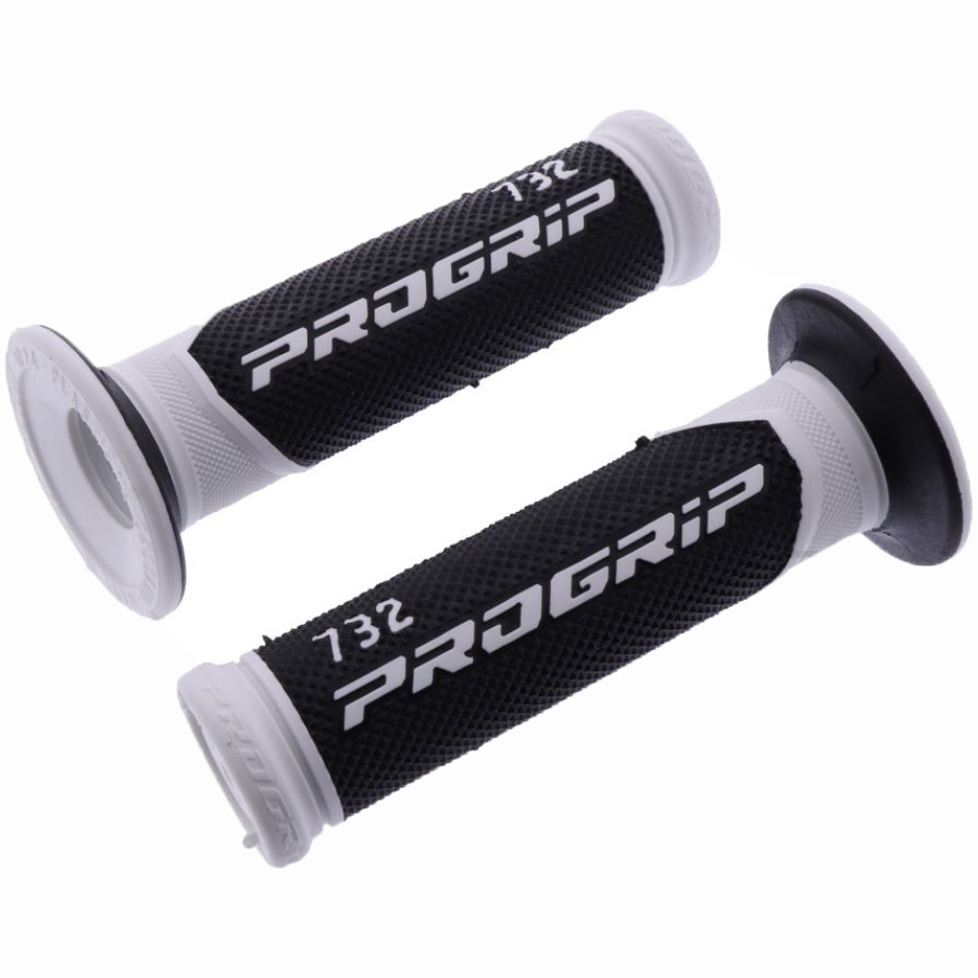 Progrip 732 Griffe Griffgummi Schwarz-Weiß Motorrad Roller Bike Enduro Motocross