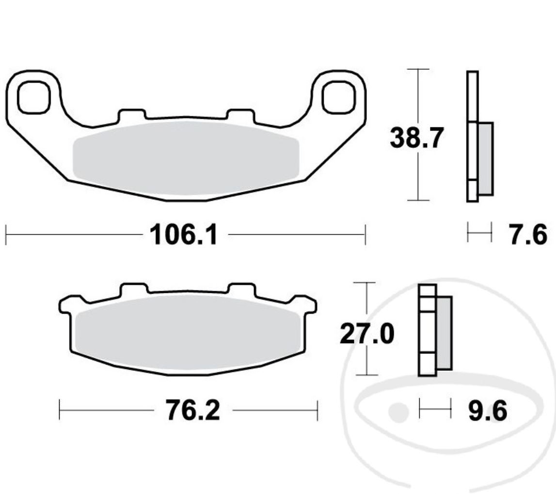 TRW MCB586SV Sintermetall Bremsbeläge vorne für Kawasaki GPZ500 S 1994-2003 ZR550 B KR-1 KR1-S 250