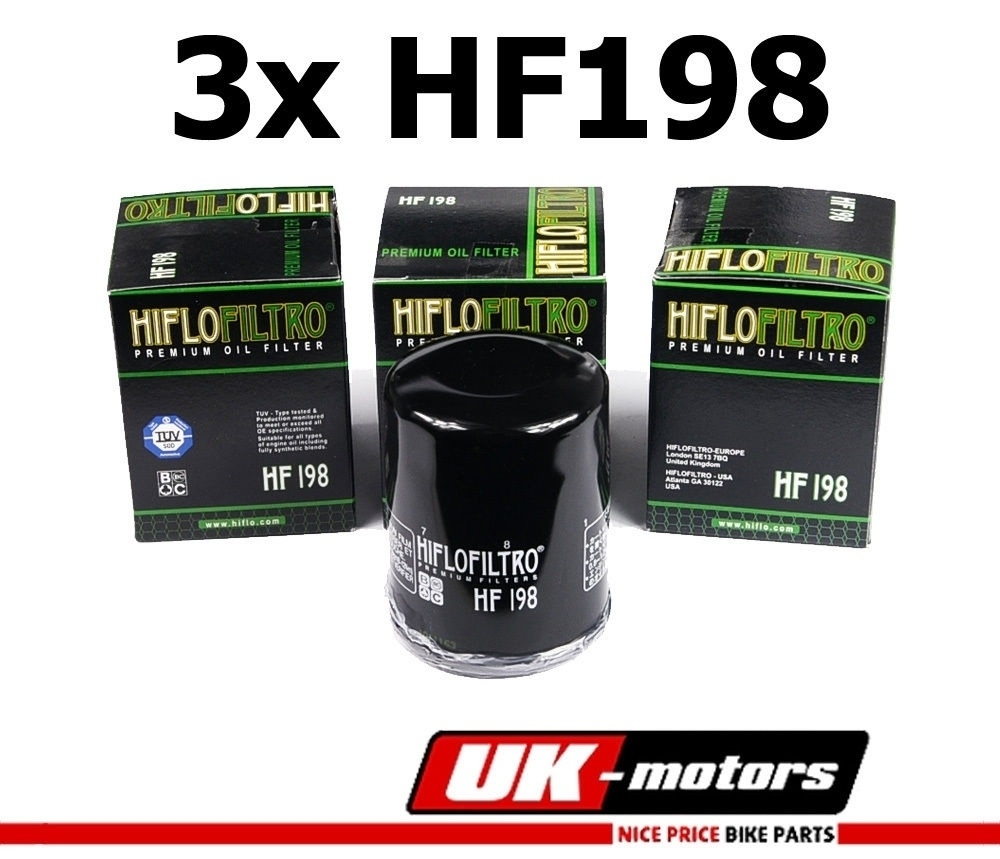 3x Ölfilter HF198 für Polaris Ranger ACE RZR Sportsman Indian FTR1200 Victory