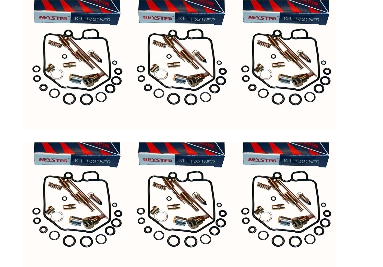 6x KH-1321NFR Keyster Vergaser-Reparatursatz für Honda CBX 1000 Pro Link 1981 - 1983 SC06