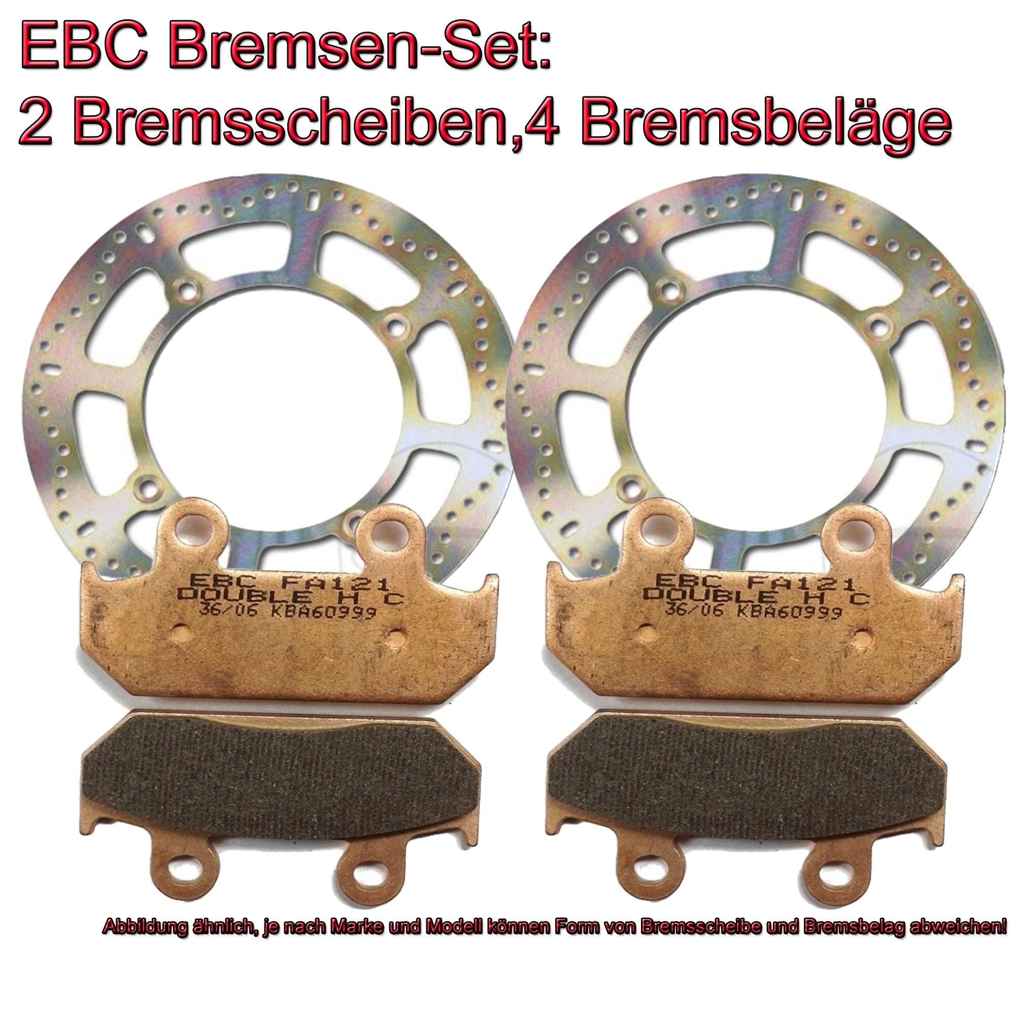 EBC Bremsen Set vorne 2x MD6102 + 2x FA121HH Sintermetall