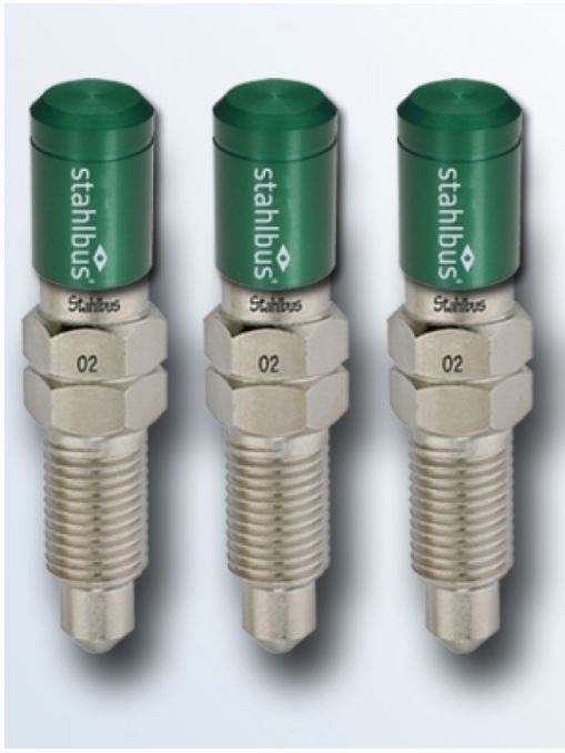 3x stahlbus Schnell-Entlüfterschraube Entlüftungsventil 3/8 Zoll-24UNFx16 + Alukappen Grün