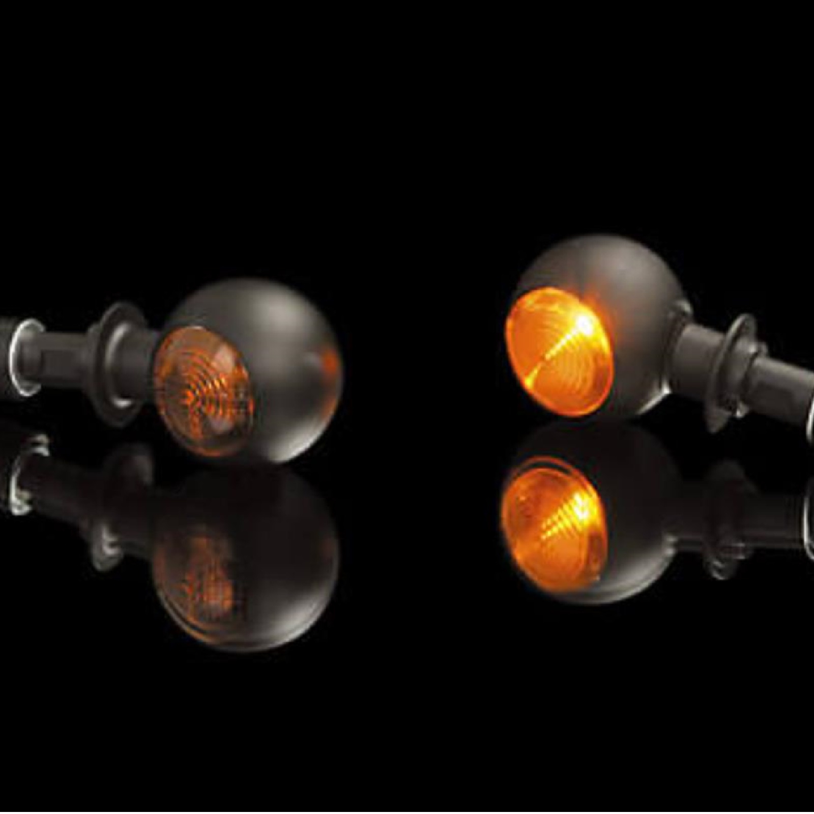 Blinkerleuchten Paar für vorne aus Aluminium in schwarz für viele Fahrzeuge