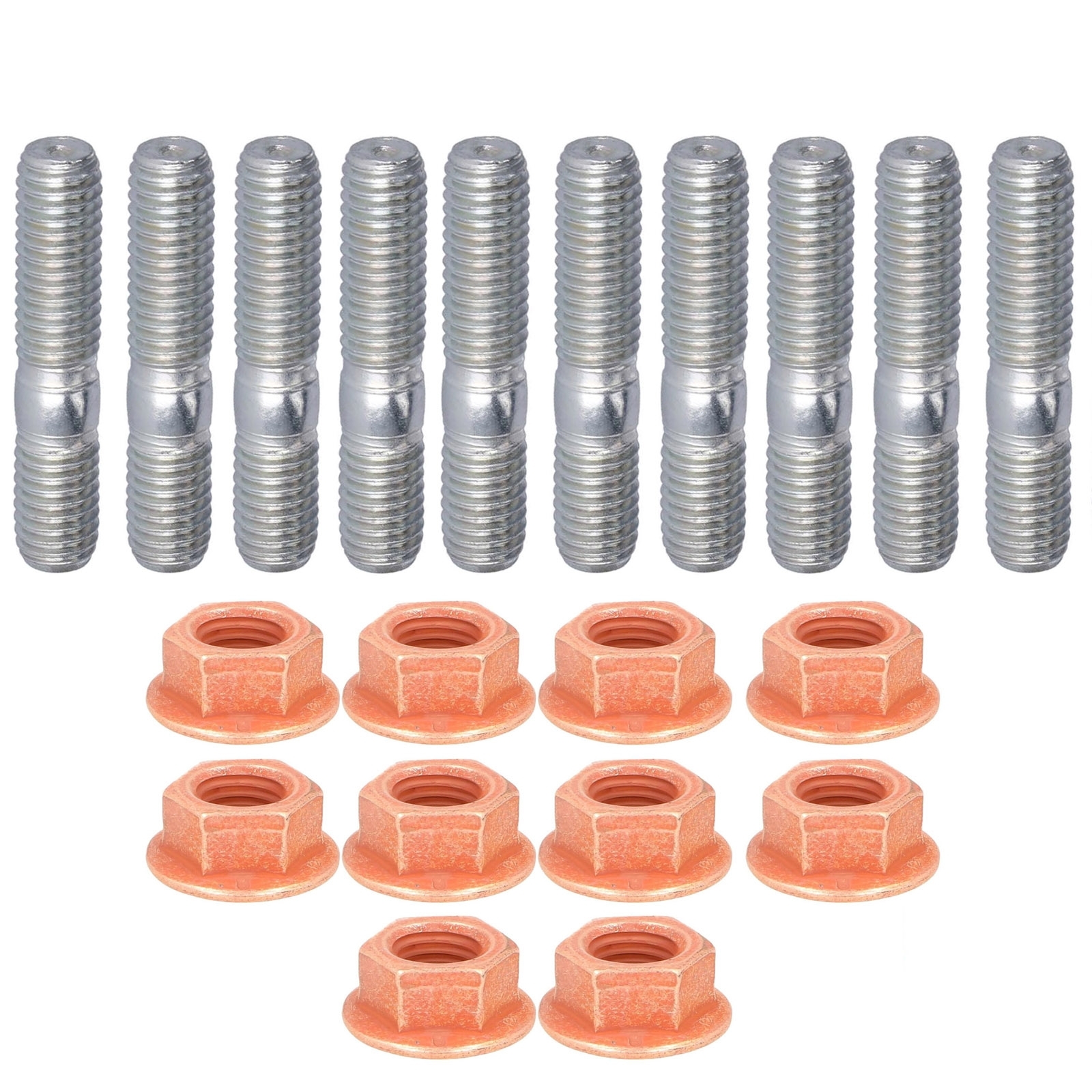 FEBI 10x Stehbolzen + Kupfermutter Abgaskrümmer M8x39 für Opel Astra Vectra Zafira