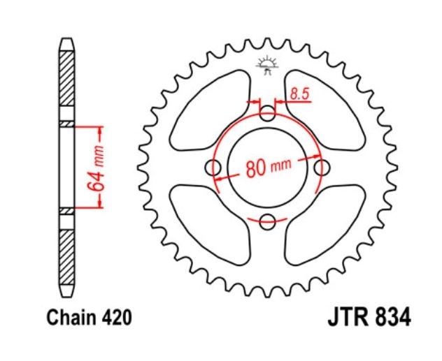 JT Kettenrad 36 Zähne Teilung 420 / JTR834.36 JT Sprockets
