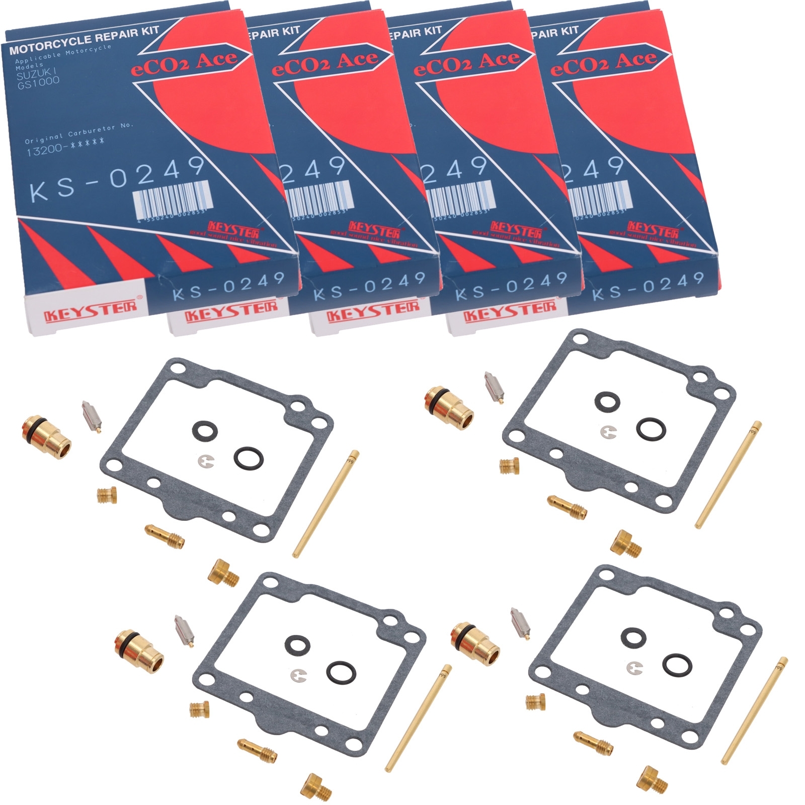 4x Keyster KS-0249 Vergaser Reparatursatz für Suzuki GS1000 G GL 1980 - 1981 GS100G