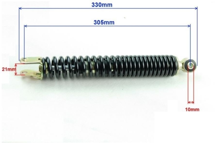 2x Stoßdämpfer hinten 305mm 4 Takt China Roller für Baotian MKS Flex Tech