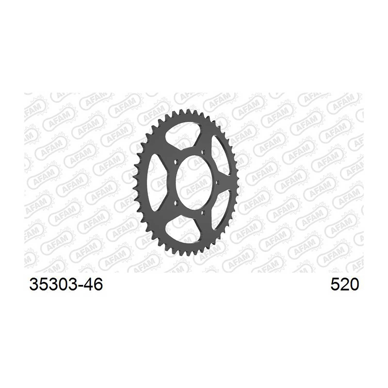 AFAM Kettenrad Teilung 520 46 Zähne Stahl schwarz