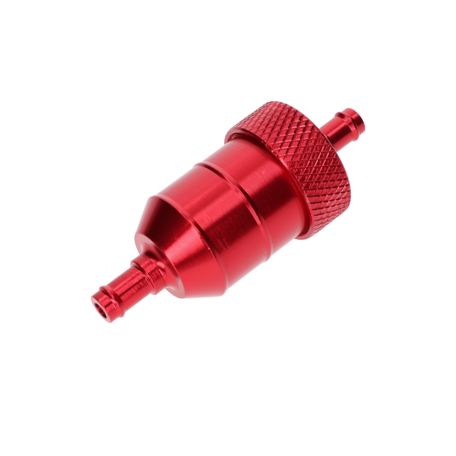 Mini CNC Kraftsstofffilter Benzinfilter 6mm Alu rot Motorrad Moped Quad ATV